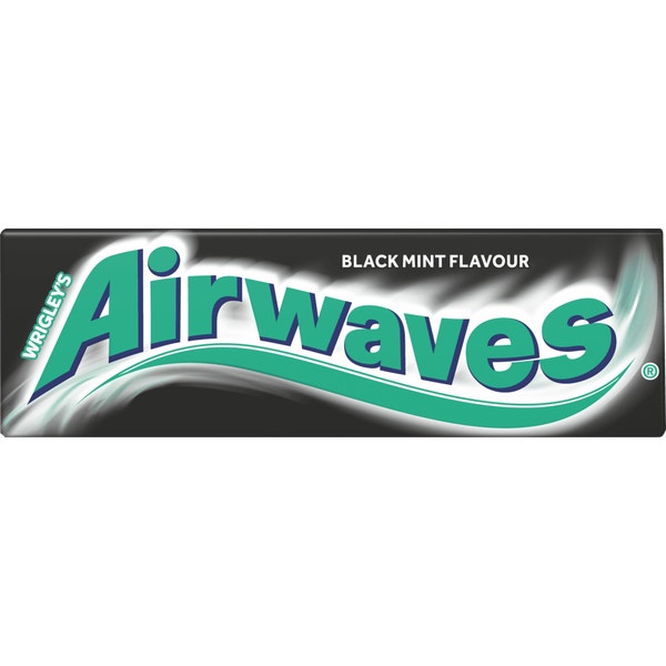 AIRWAVES Black Mint flavour Sugar Free Chewing Gum 10 Pieces