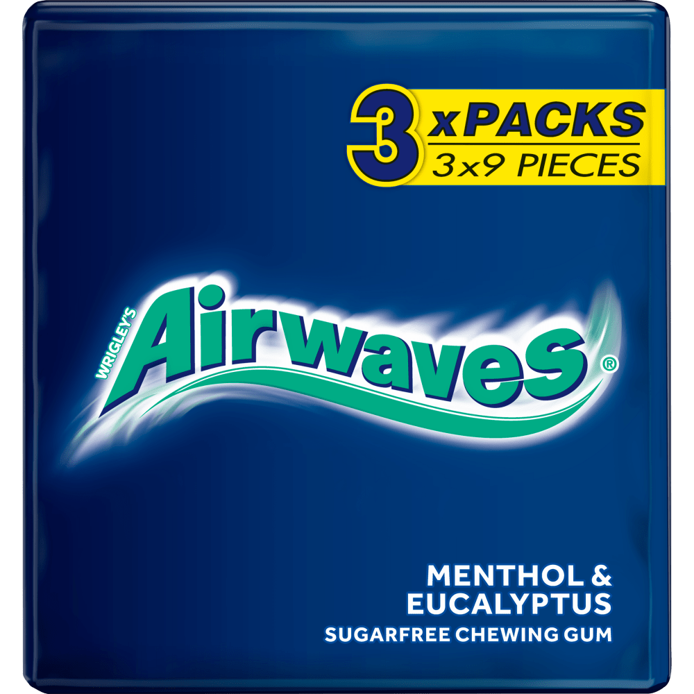 AIRWAVES Menthol & Eucalyptus flavour Sugar Free Chewing Gum Multipack